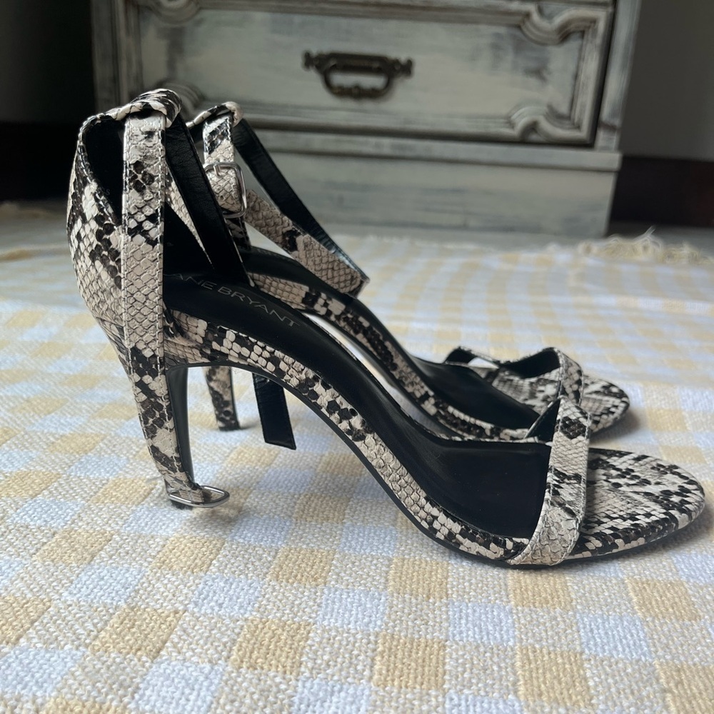 Lane Bryant Snakeskin Open Toe Heels